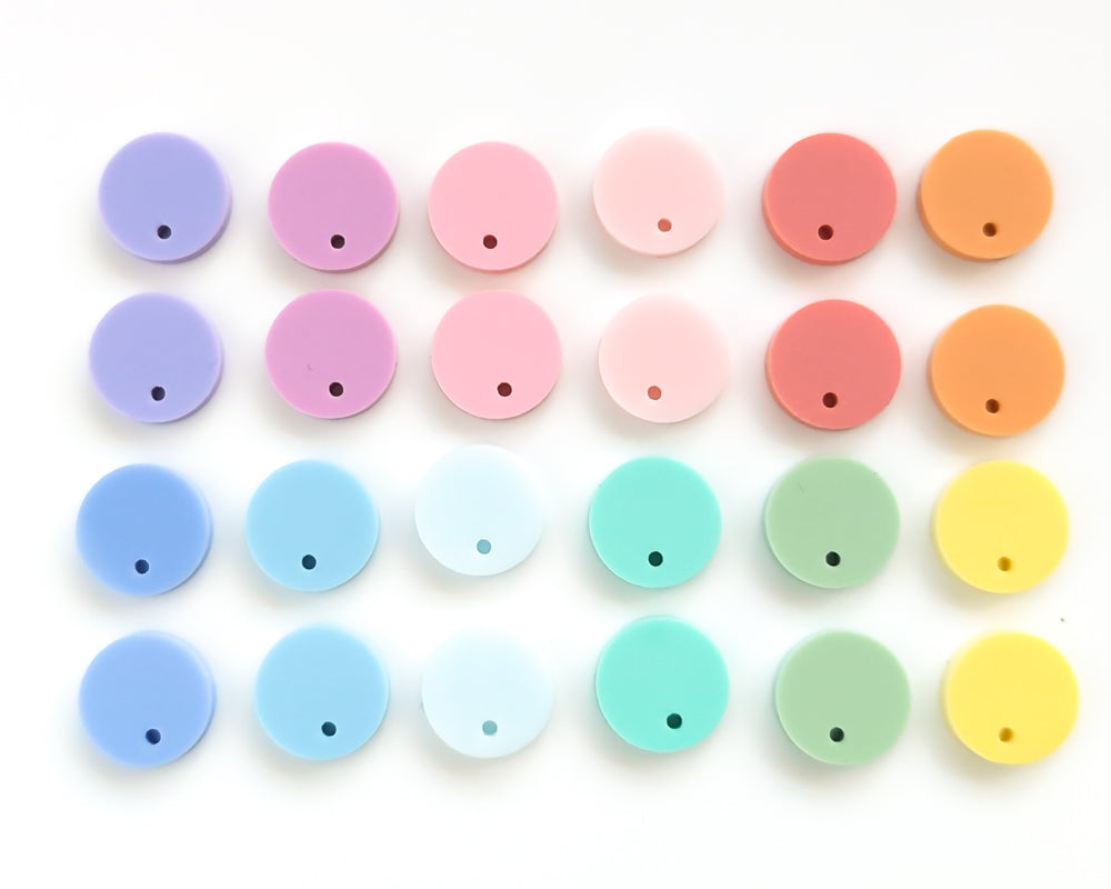 Acrylic Components - Mixed Pack - Circle Stud Tops [Pastel] – Blackbird ...