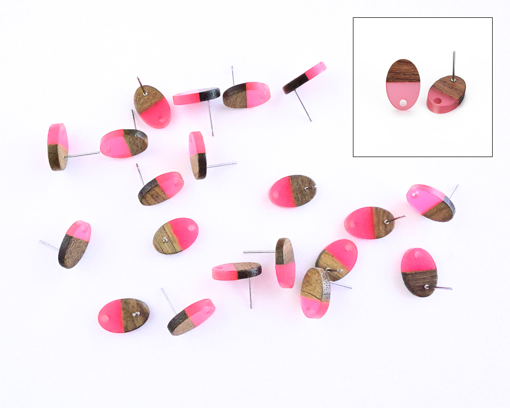 Decorative Posts - Walnut/Resin - Pink Oval [10 pairs] – Blackbird and ...