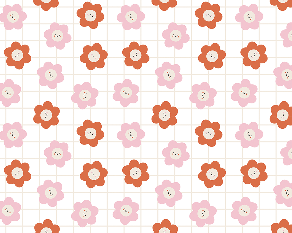Pink & Red Daisy Grid Transfer Paper – Blackbird and Violet
