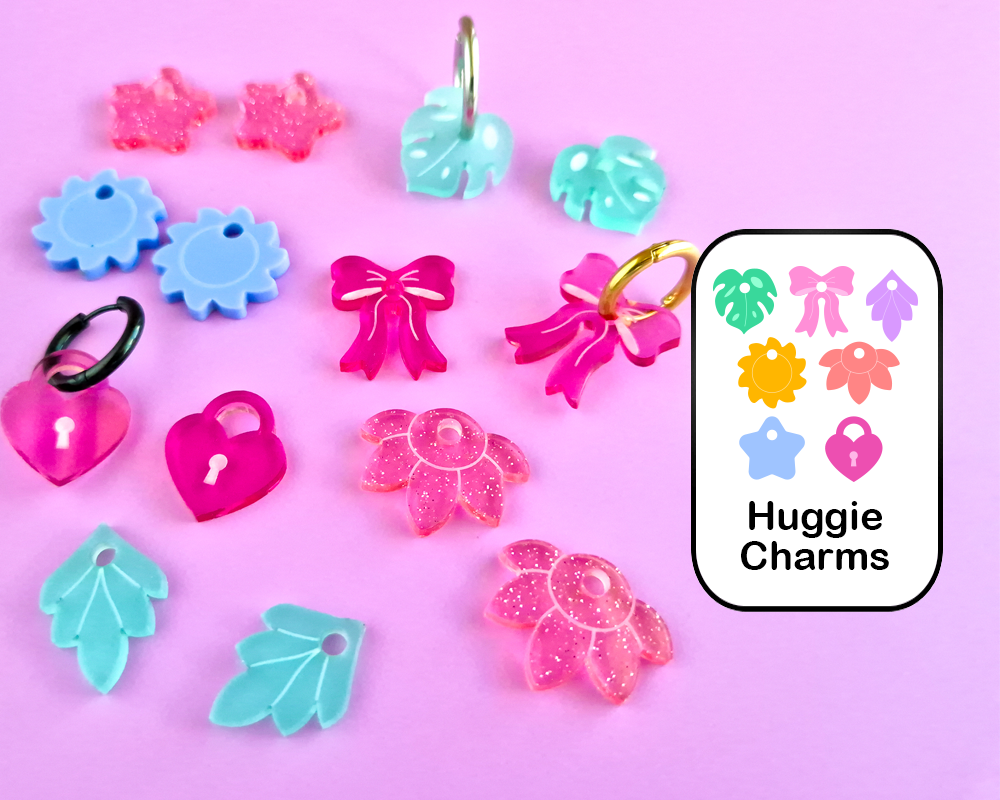 Acrylic Components - Huggie Charms – Blackbird and Violet