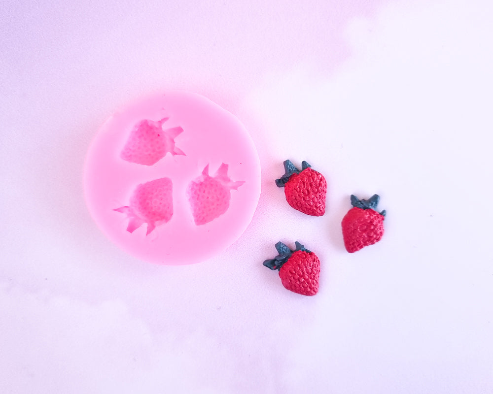 Silicone Push Mold: Strawberries