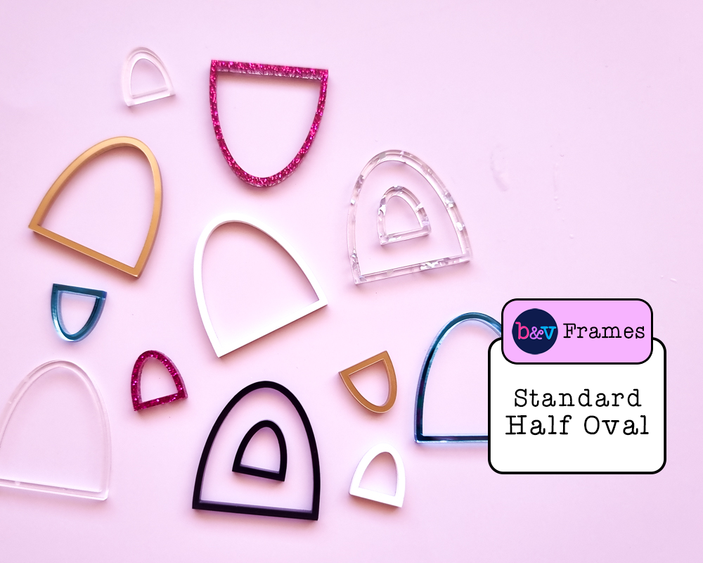 Acrylic Connectors - Frames: Standard Half Oval – Blackbird and Violet